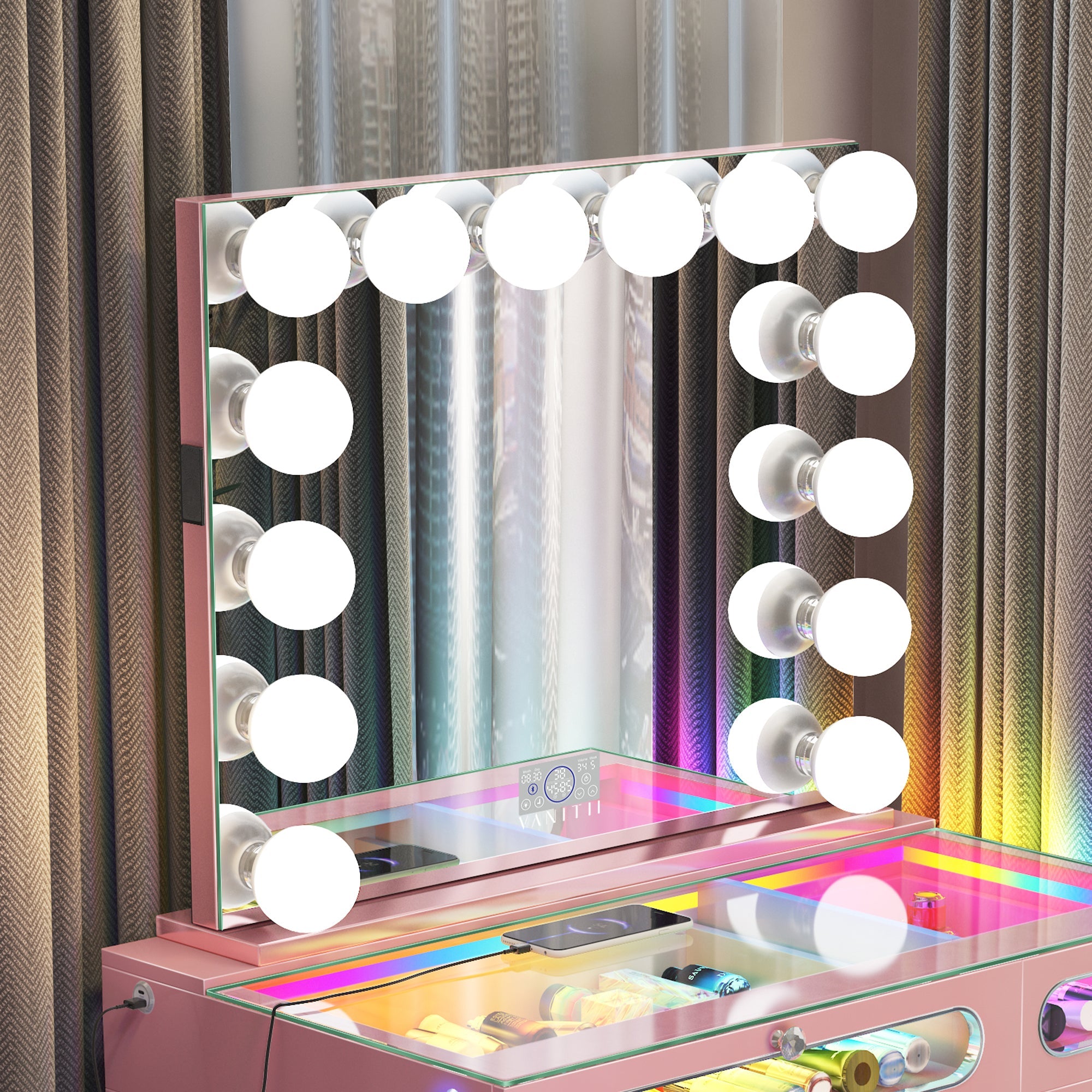 VANITII Marilyn Hollywood Vanity Mirror Pro with 14 Dimmable LED Bulbs