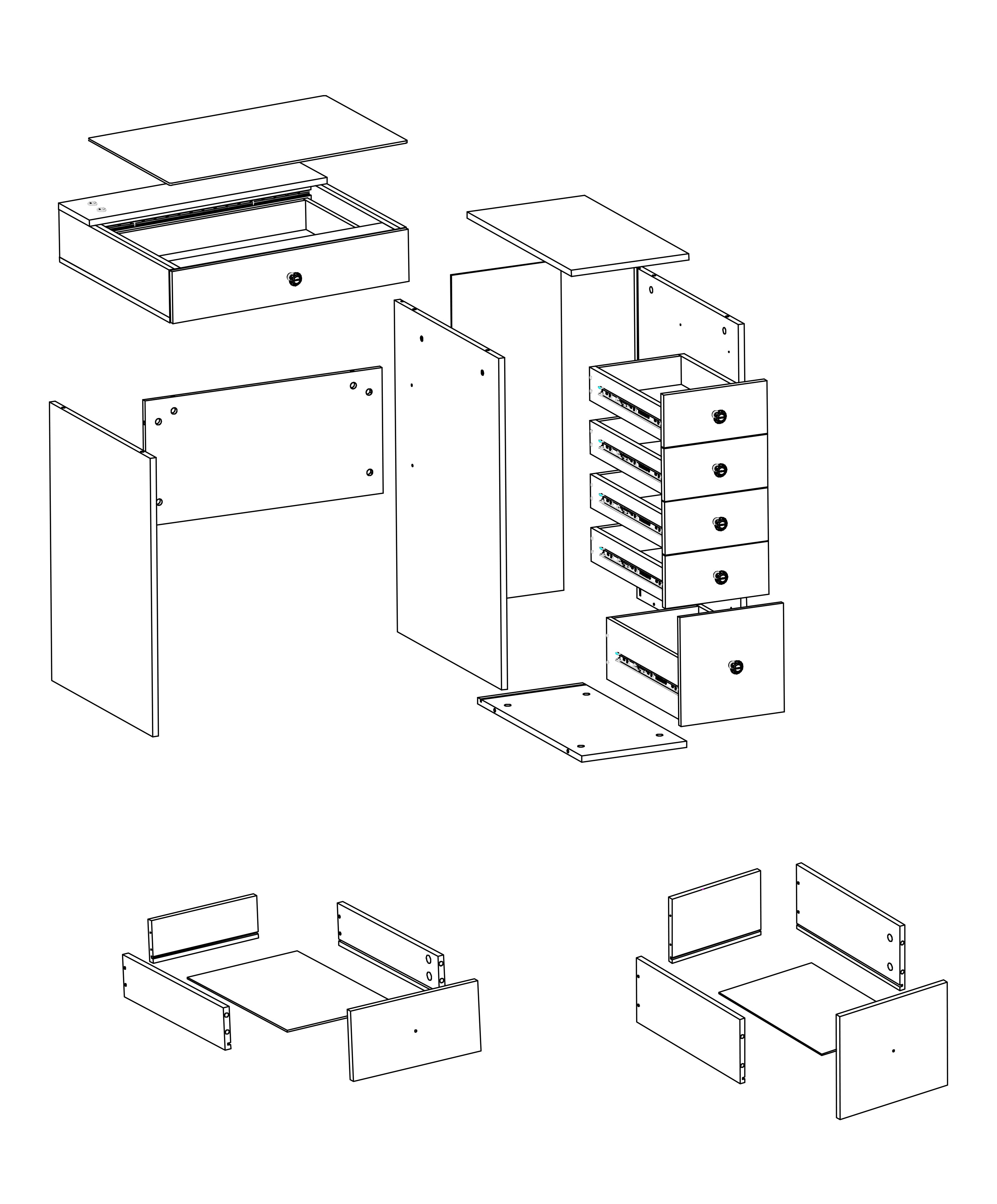 The component diagram of VANITII Mini Diana Vanity Desk