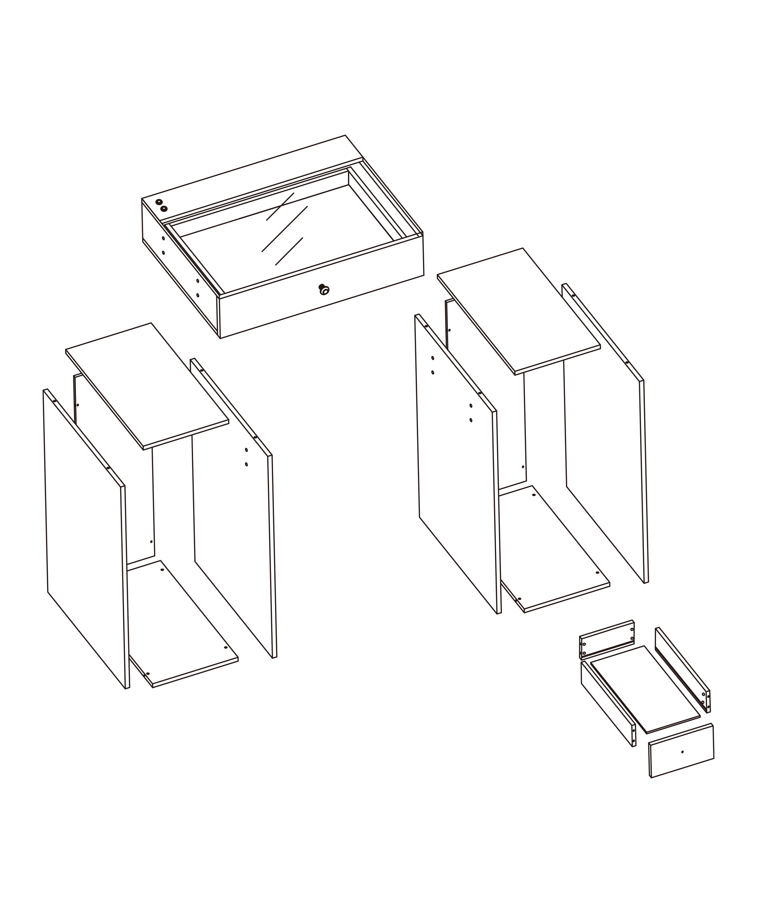The component diagram of the storage drawer.