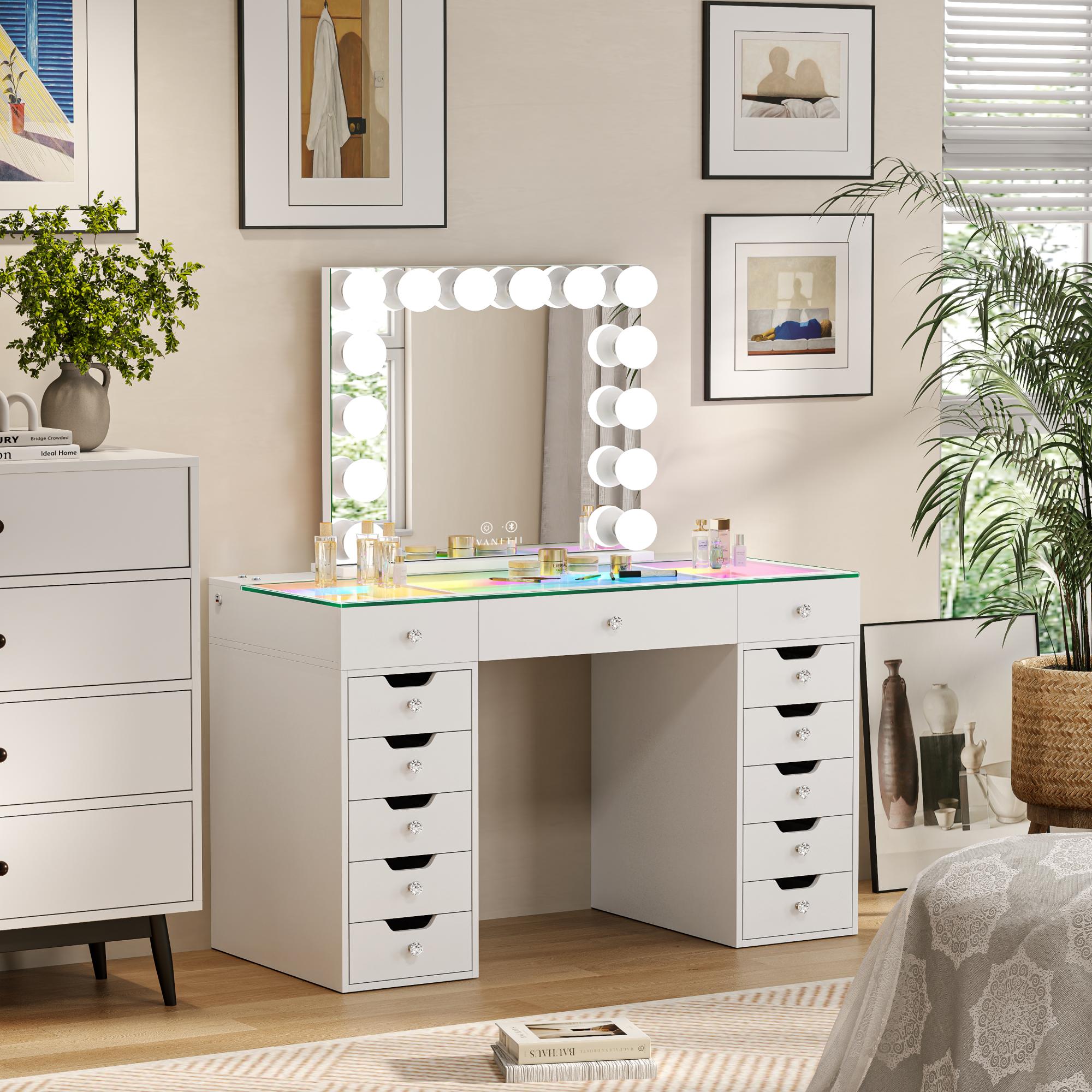 VANITII Mini Eva-RGB Vanity Desk Pro with Marilyn Mirror