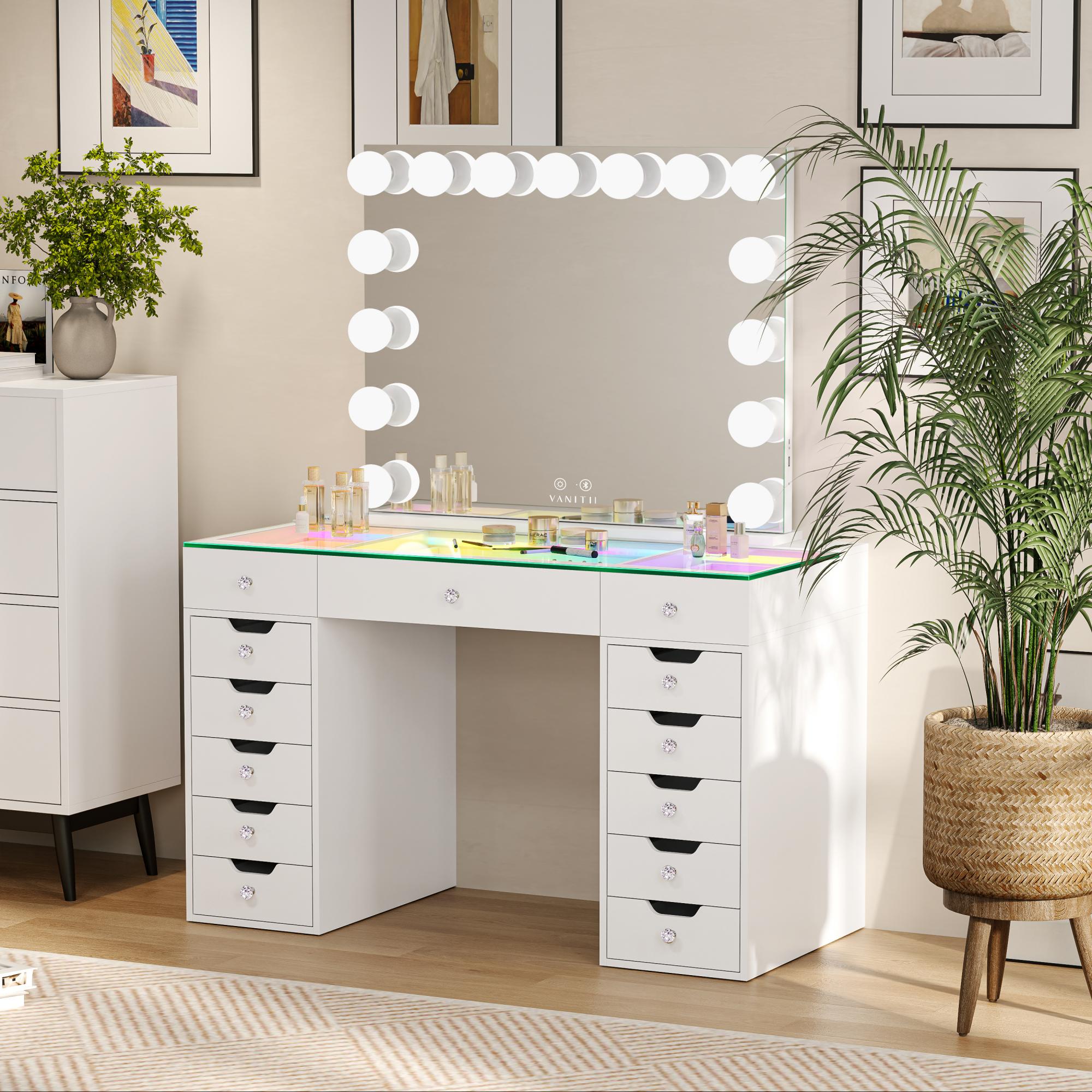 VANITII Mini Eva-RGB Vanity Desk Pro with Marilyn Mirror
