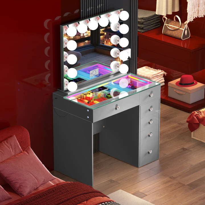 VANITII Mini Diana Vanity Set -6 Storage Drawers with Mirror