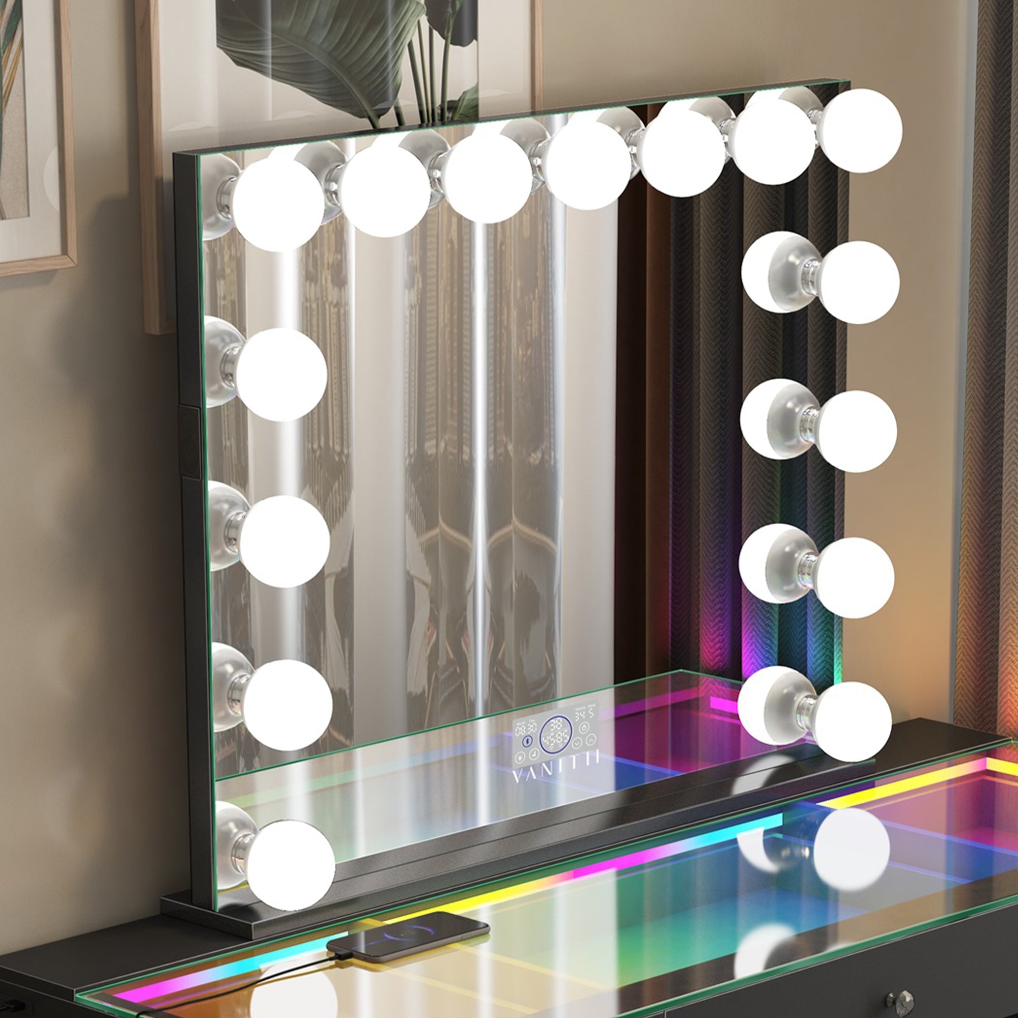 VANITII Marilyn Hollywood Vanity Mirror Pro Max with 15 Dimmable LED Bulbs