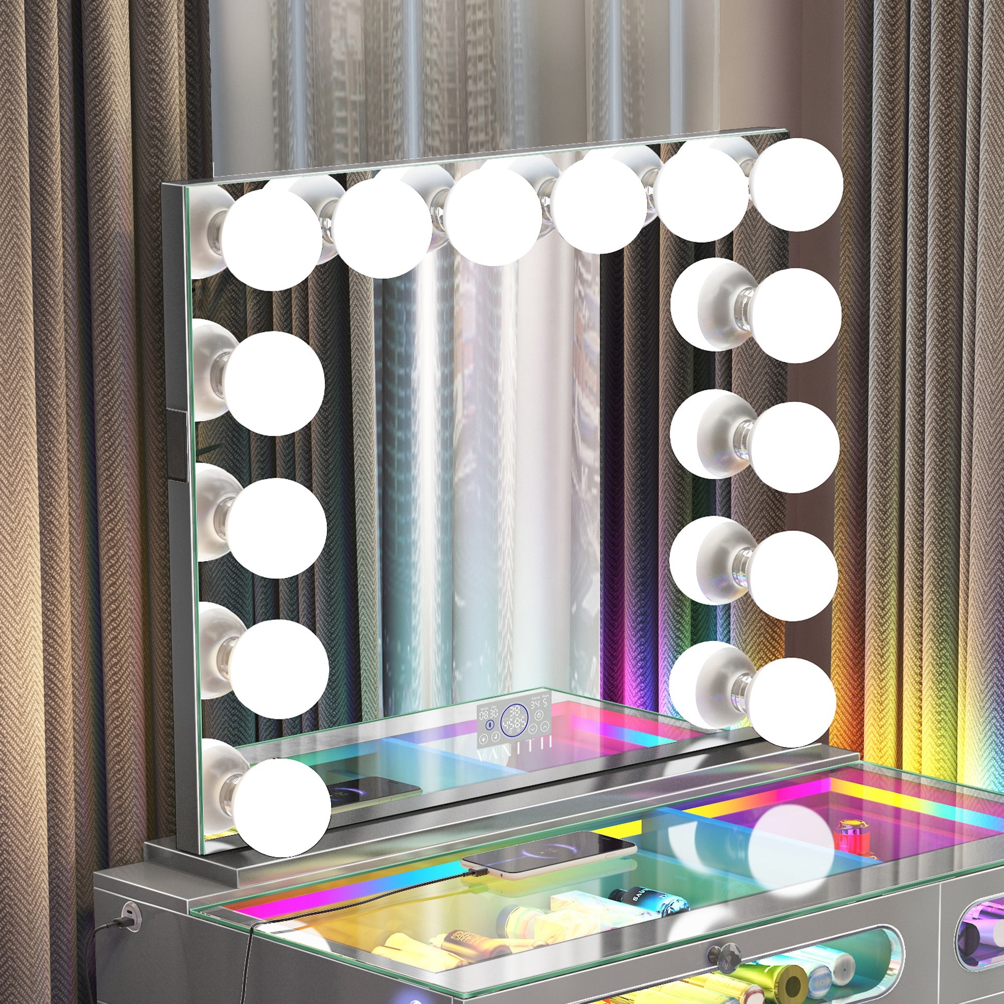 VANITII Marilyn Hollywood Vanity Mirror Pro with 14 Dimmable LED Bulbs