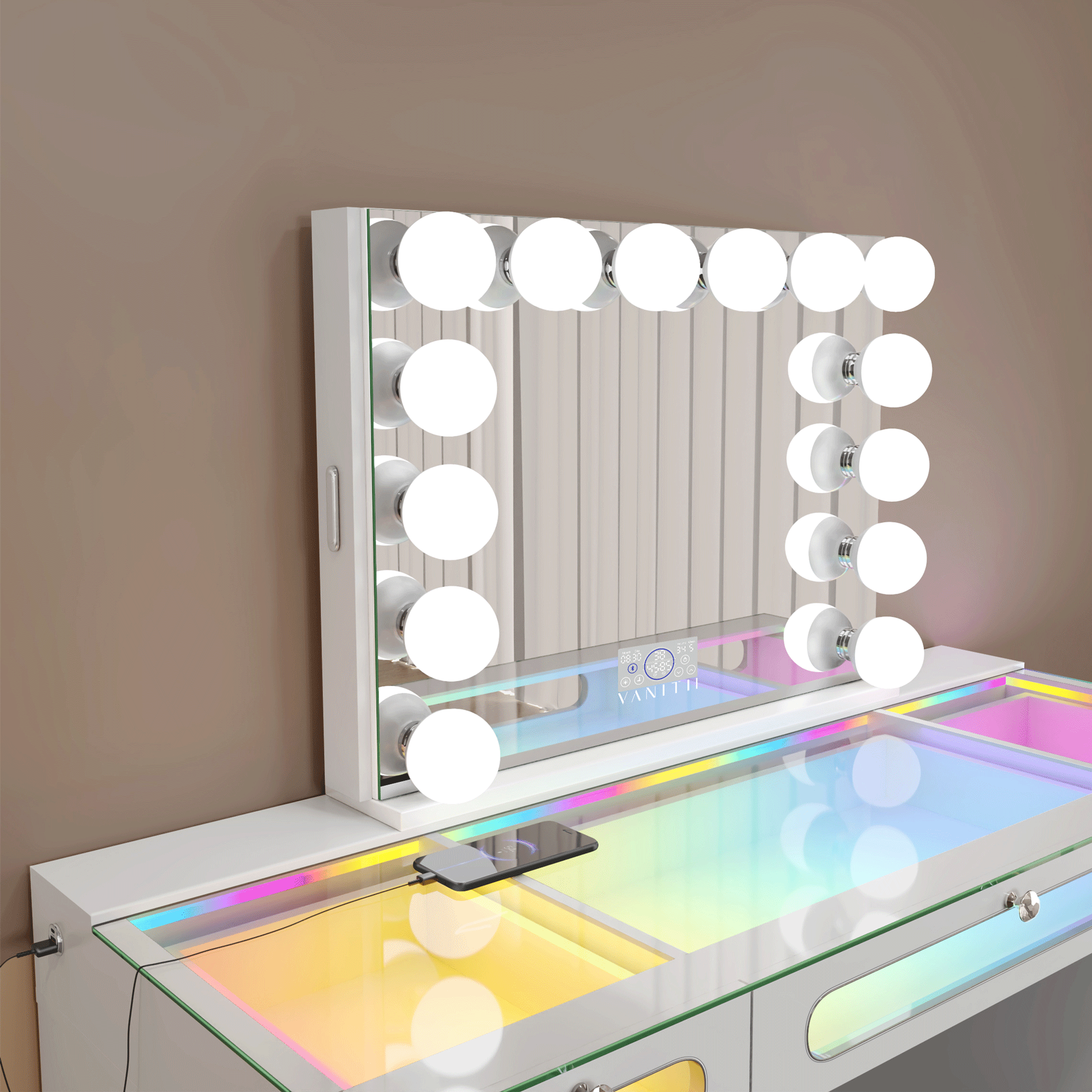New Arrival! VANITII Marilyn Hollywood Vanity Mirror Pro with Jewelry Organizer