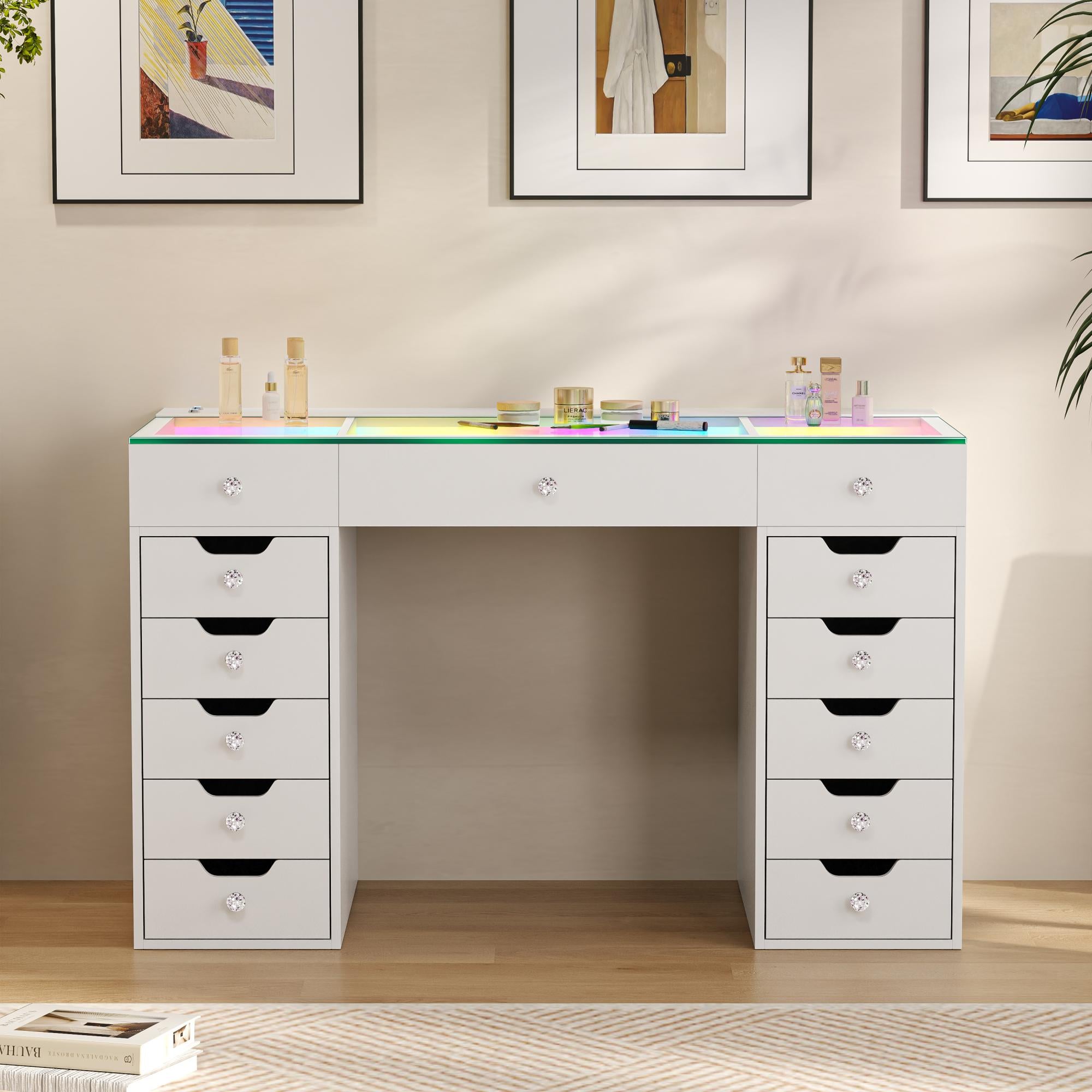 VANITII Mini Eva-RGB Vanity Desk Pro - 13 Storage Drawers