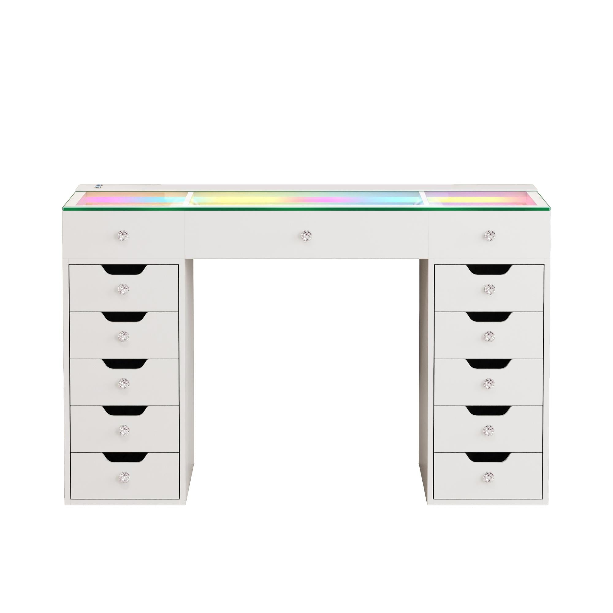 VANITII Mini Eva-RGB Vanity Desk Pro - 13 Storage Drawers