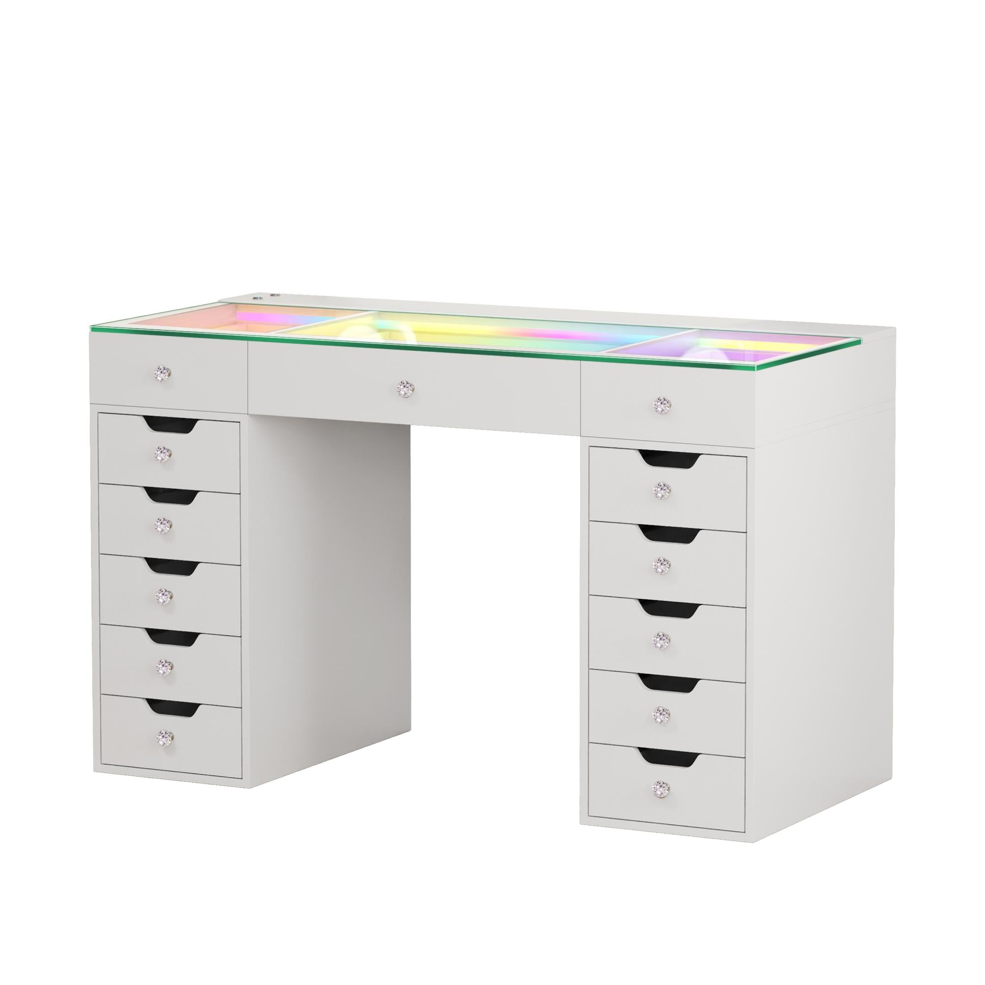 VANITII Mini Eva-RGB Vanity Desk Pro - 13 Storage Drawers