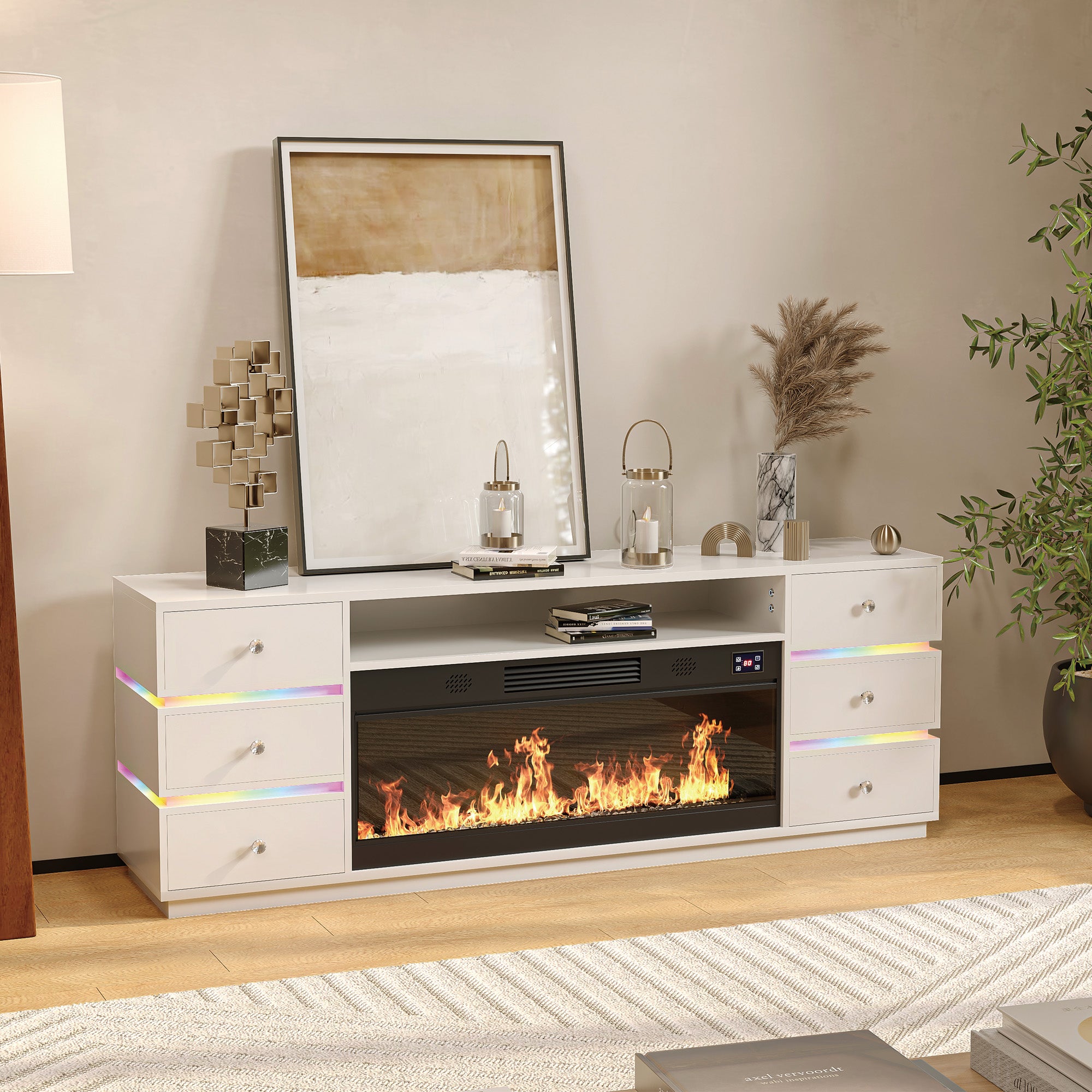 VANITII NOVA TV Stand with Fireplace