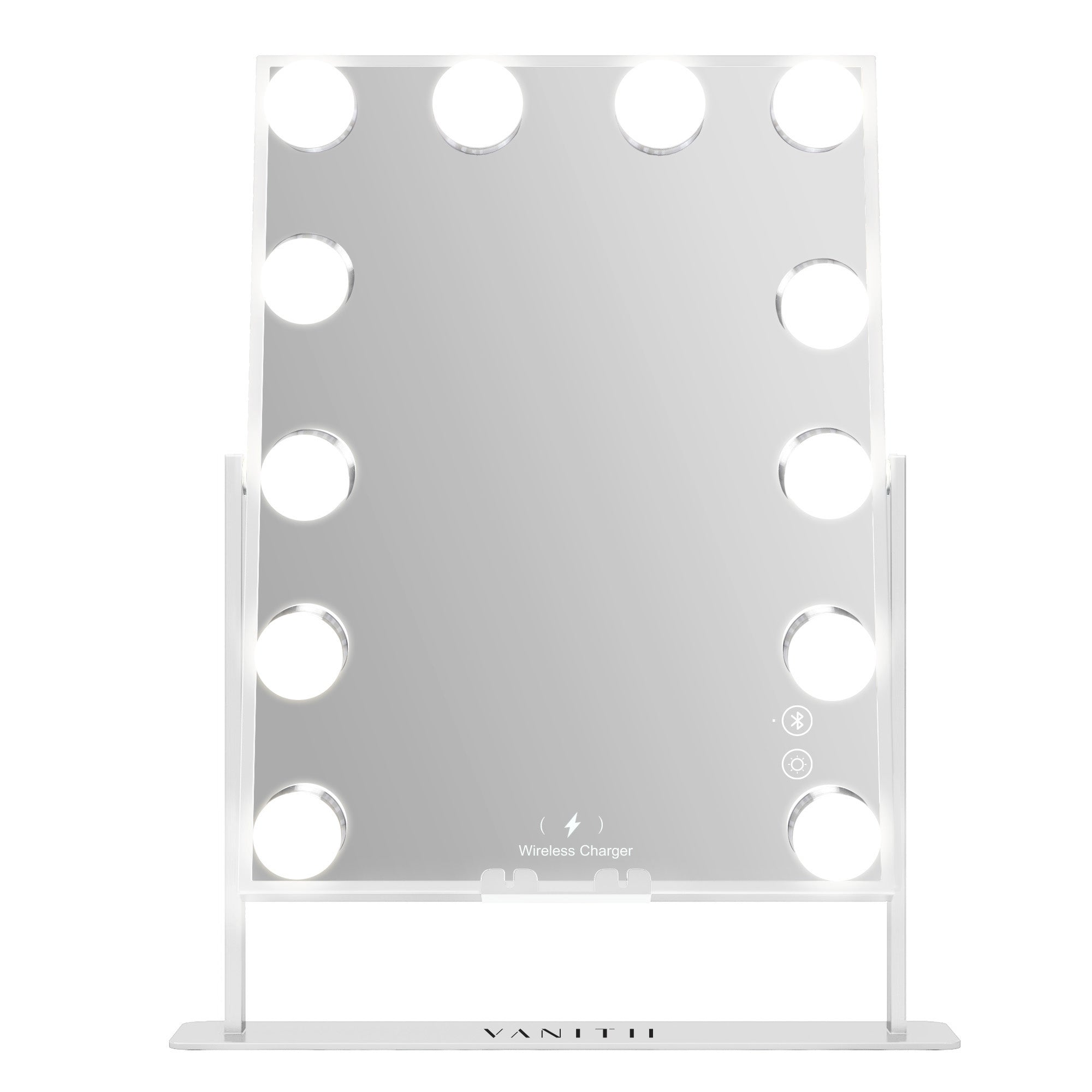 Hathaway Hollywood Slim Vanity Mirror with 12 dimmable LEDs and wireless charging feature