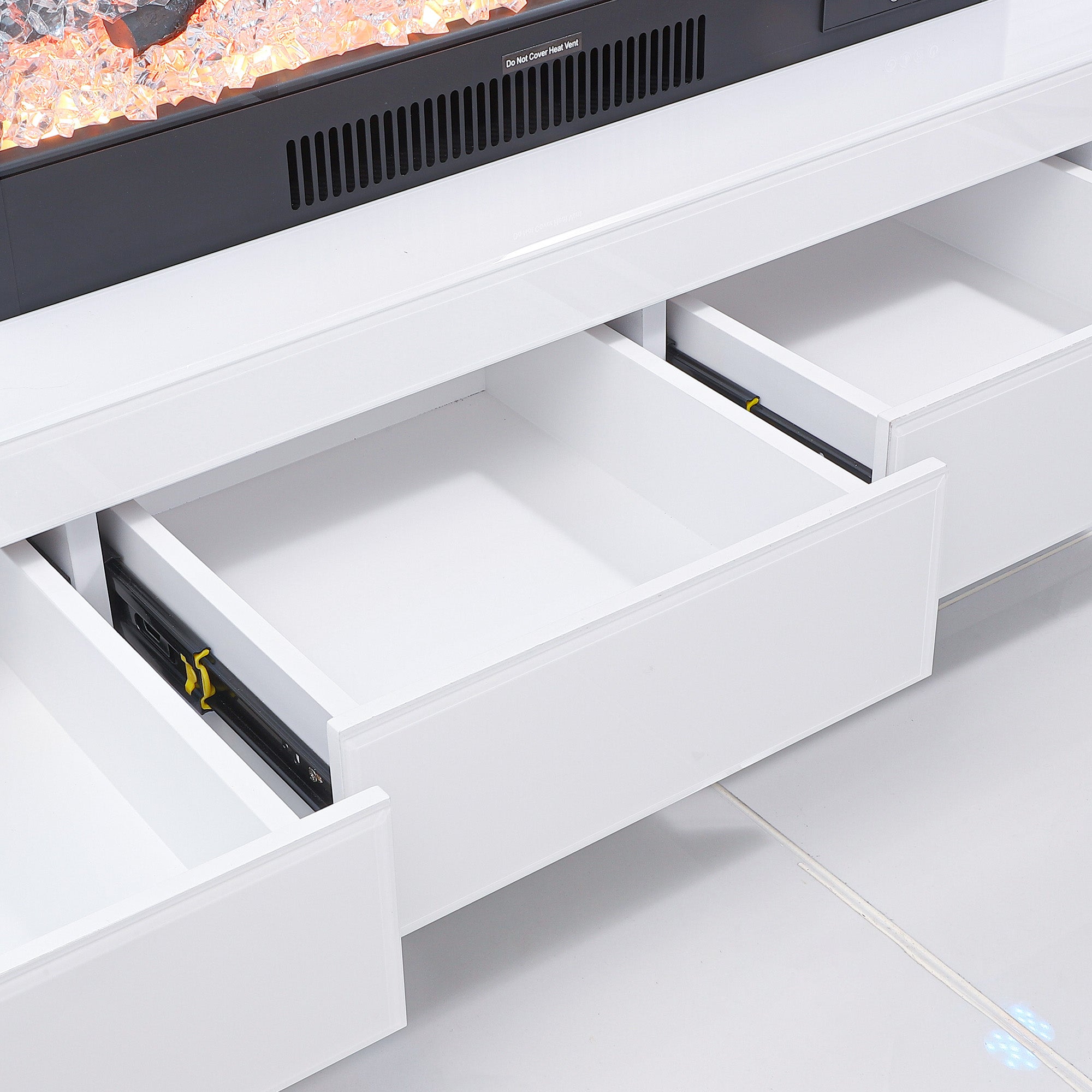 VANITII TV Stand LED Mirrored Fireplace