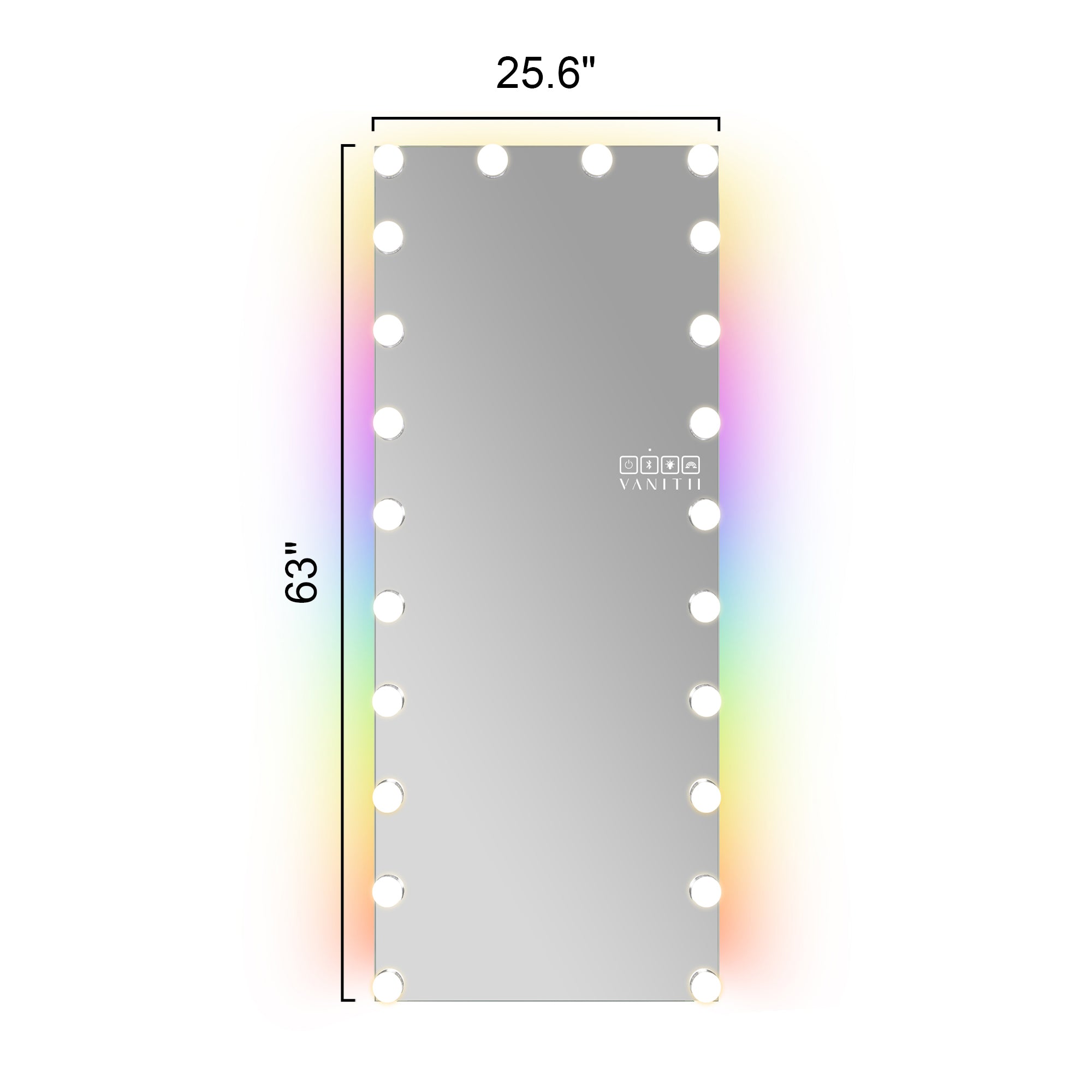 VANITII Hollywood Vanity Mirror - Full Length Vanity Mirror with Bluetooth Speaker