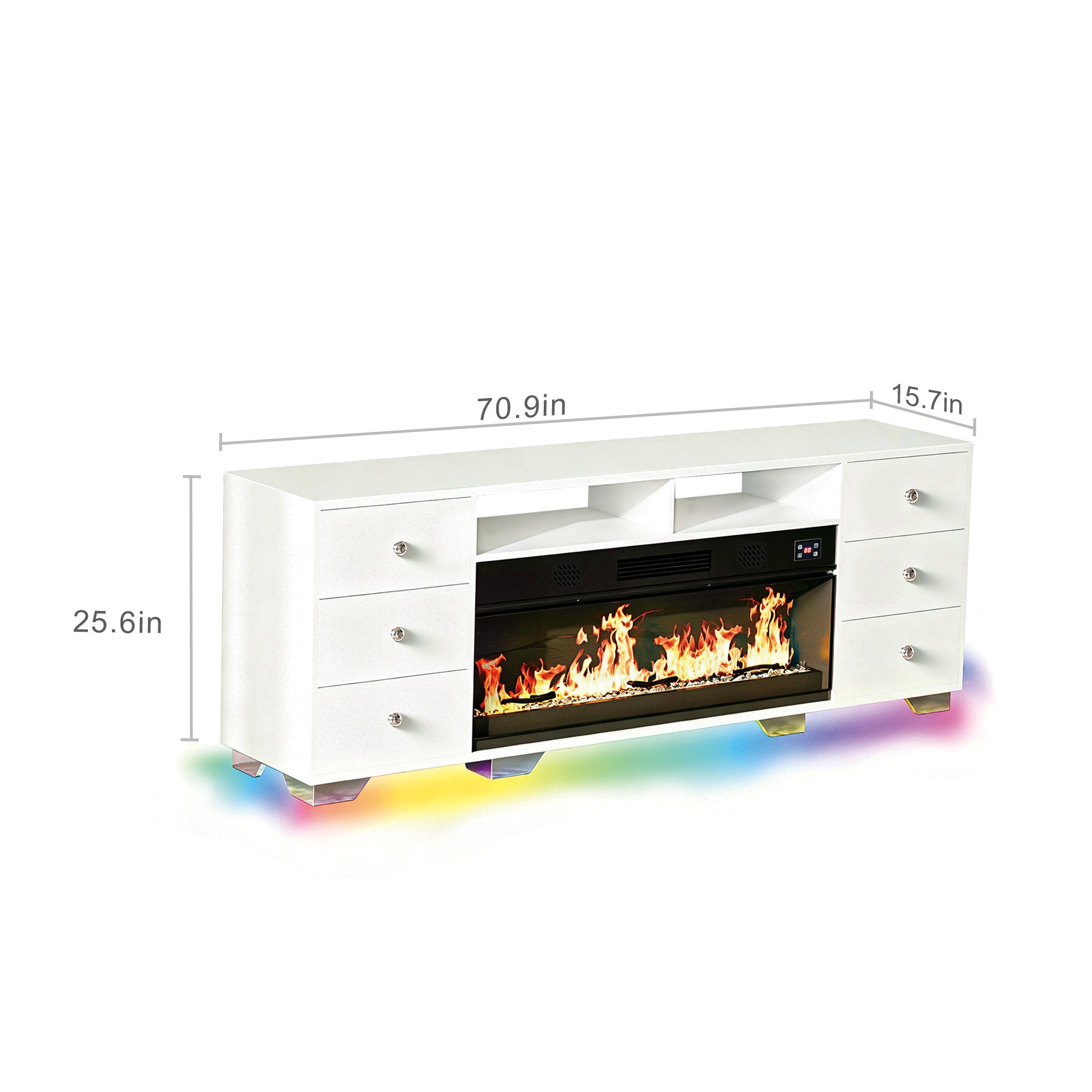 VANITII Sofia TV Stand with Fireplace (KD)