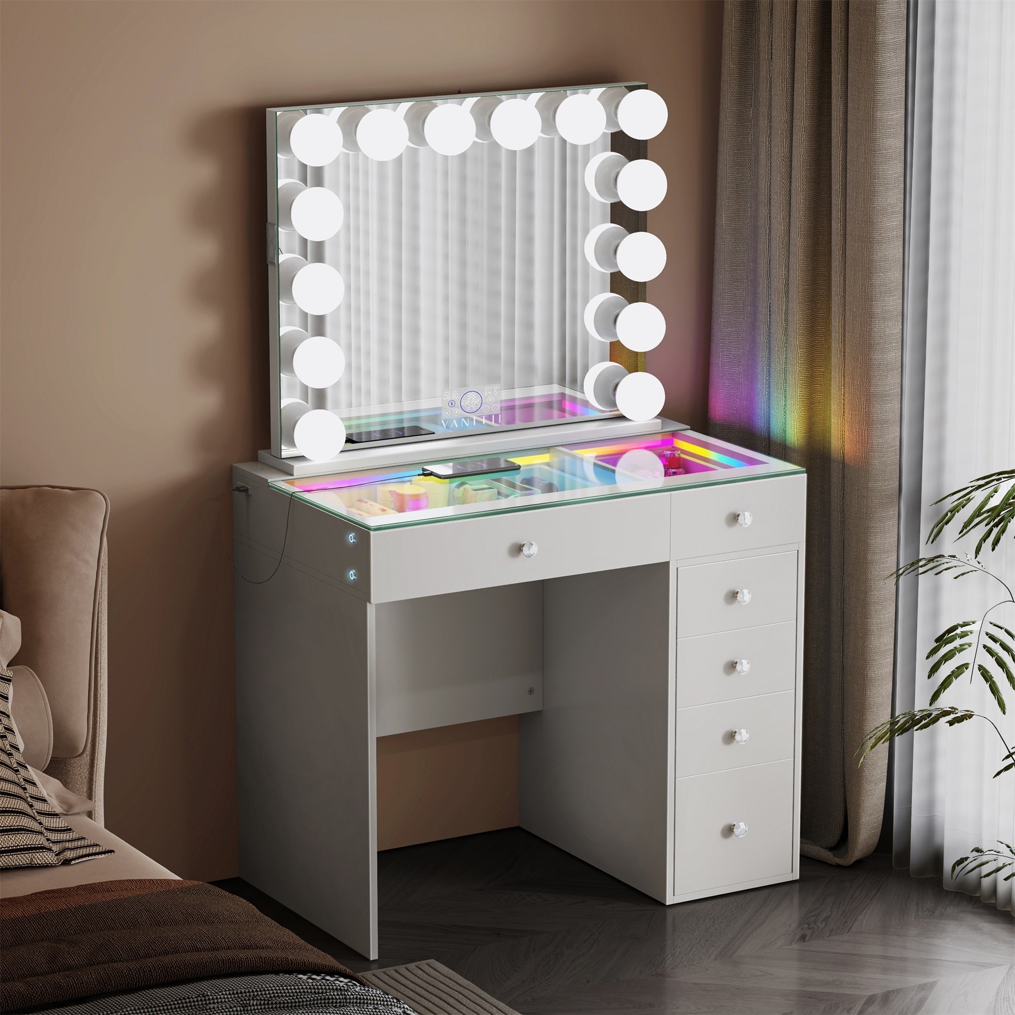 VANITII Mini Diana Vanity Set -6 Storage Drawers with Mirror
