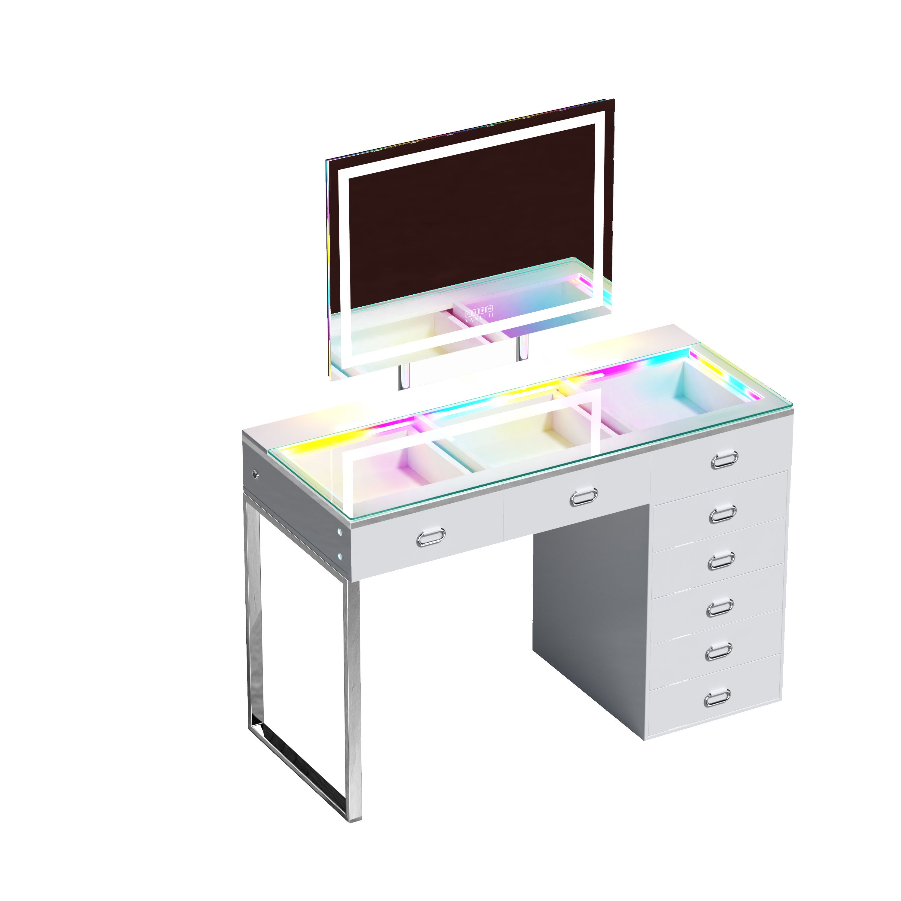 New Release ! VANITII Chelsea Vanity Set with Hollywood Music Mirror