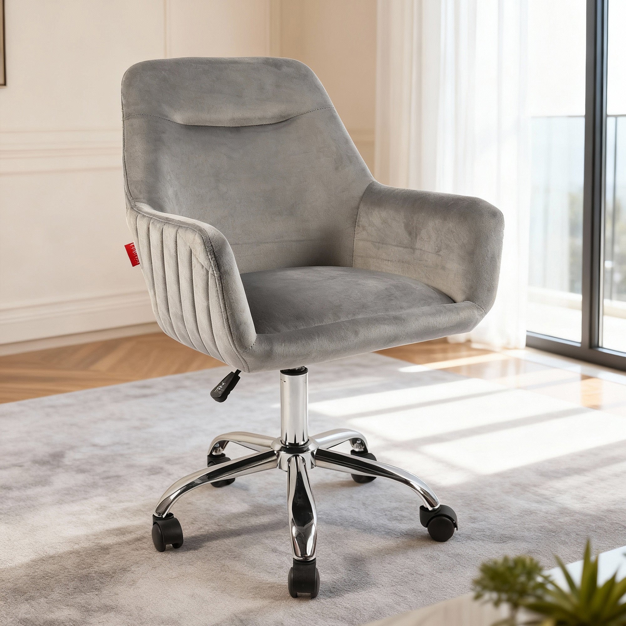 Daisy Grey Swivel Vanity Chair.Place it in the bedroom. It is both beautiful and practical.