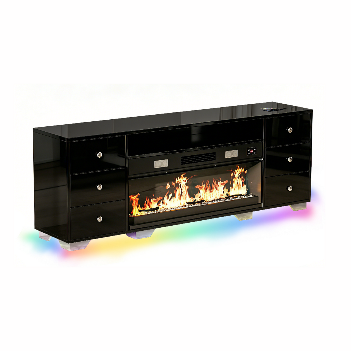 Fully Assembled 70" TV Stand Fireplace