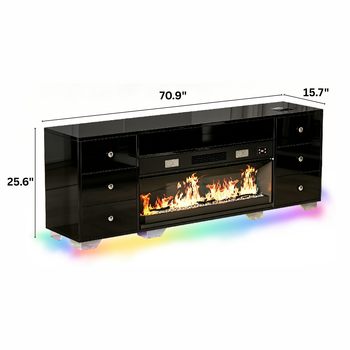 Fully Assembled 70" TV Stand Fireplace